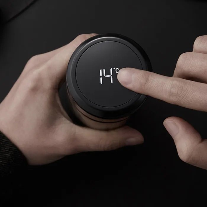 Термос UNIQUE UN-1006 500мл з датчиком температури, Термос з дисплеєм. Колір: чорний