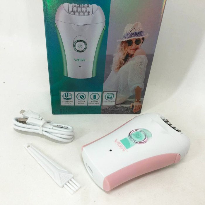 Епілятор для тіла VGR V-705, жіноча електробритва для ніг, бікіні-триммер. Колір: рожевий