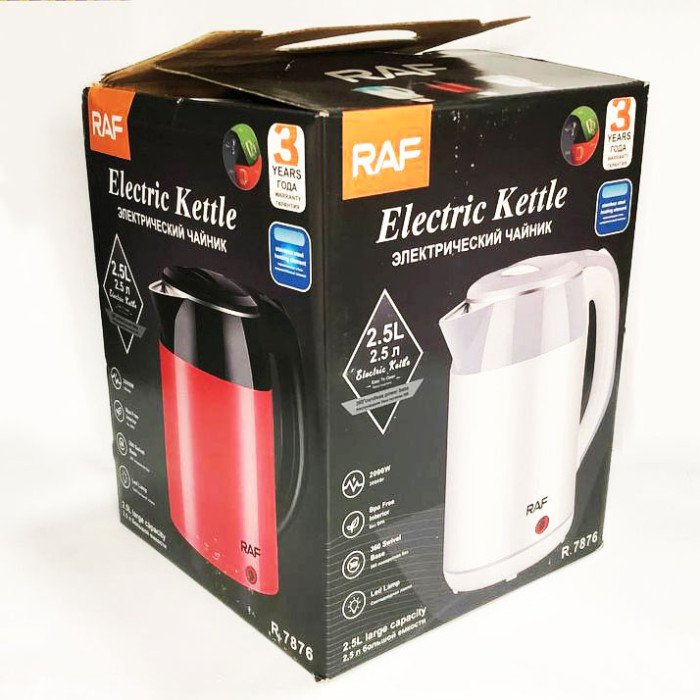 Електрочайник з нержавіючої сталі RAF R7876 2,5л.. Колір: блакитний