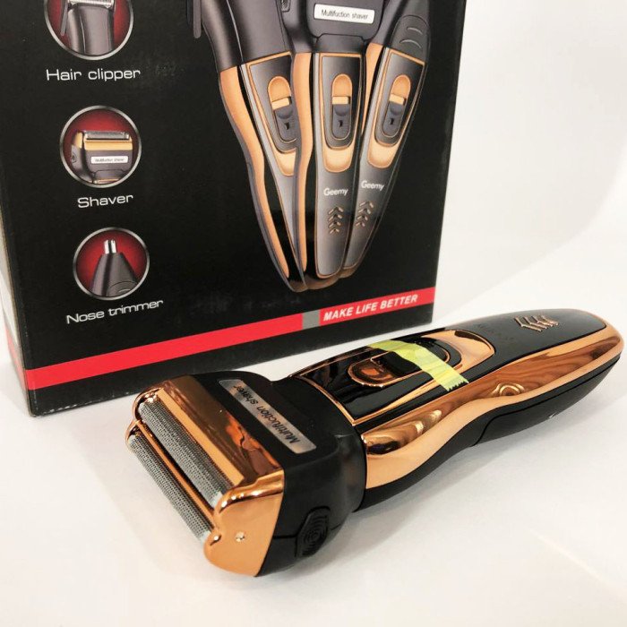 Електробритва сіткова і тріммер для бороди GEMEI / Geemy GM-595 з акумулятором. Колір: золотий