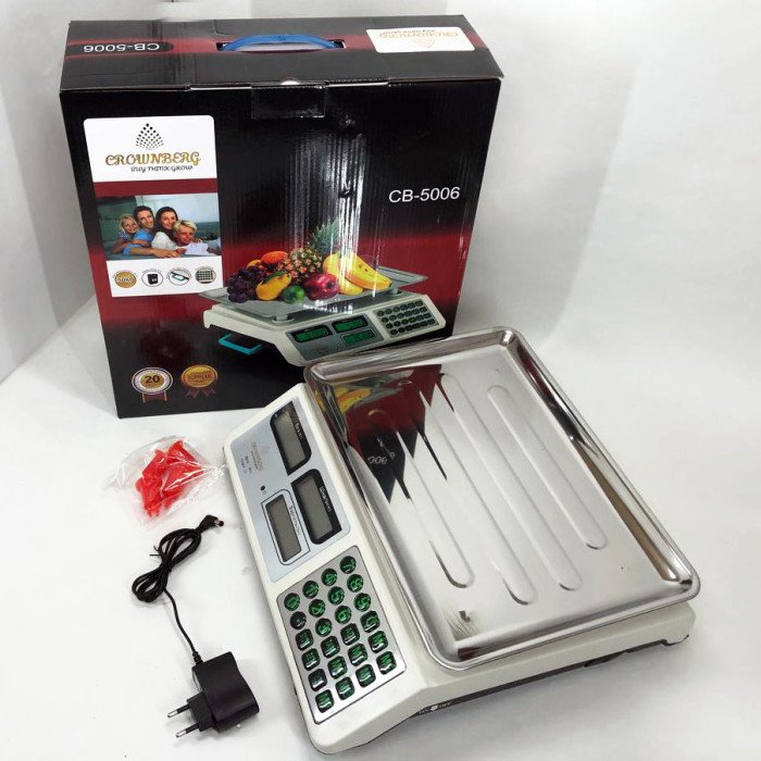 Ваги торгові електронні до 50 кг Crownberg CB-5006, Ваги торговельні до 50 кг, Настільні торгові ваги