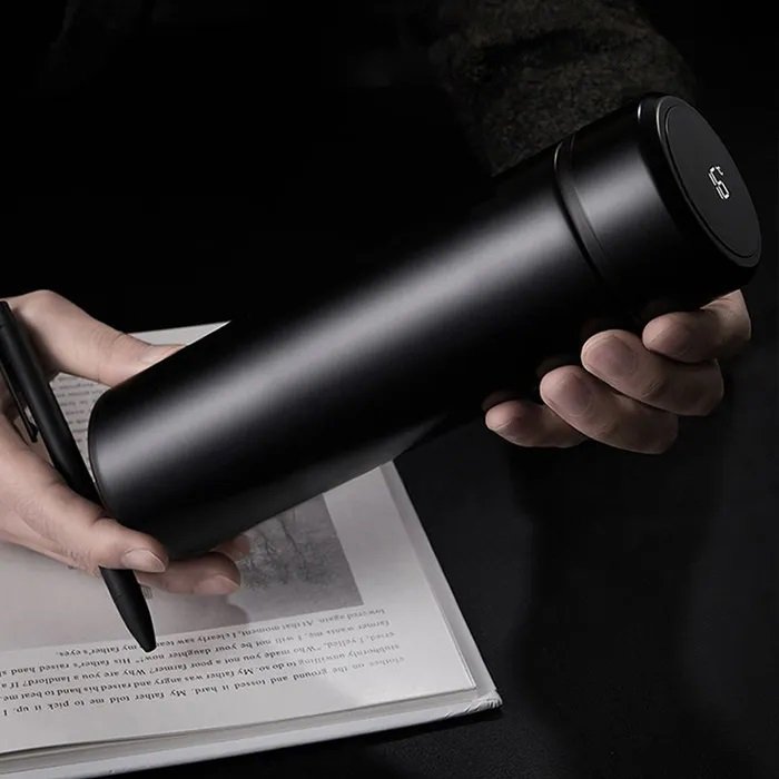 Термос UNIQUE UN-1006 500мл з датчиком температури, Термос з дисплеєм. Колір: чорний