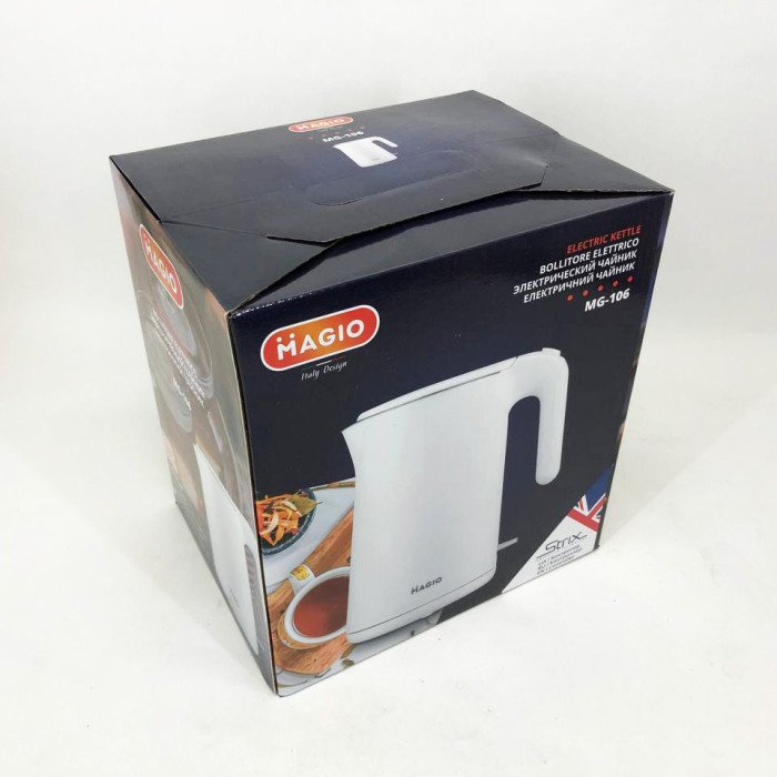 Електрочайник MAGIO MG-106, дисковий 1.5Л, стильний електричний чайник, маленький електрочайник