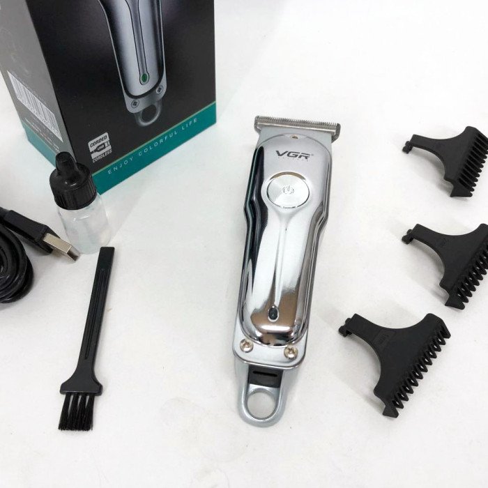 Машинка для стрижки волосся акумуляторна VGR V-071 тример для бороди та вусів, окантувальна машинка