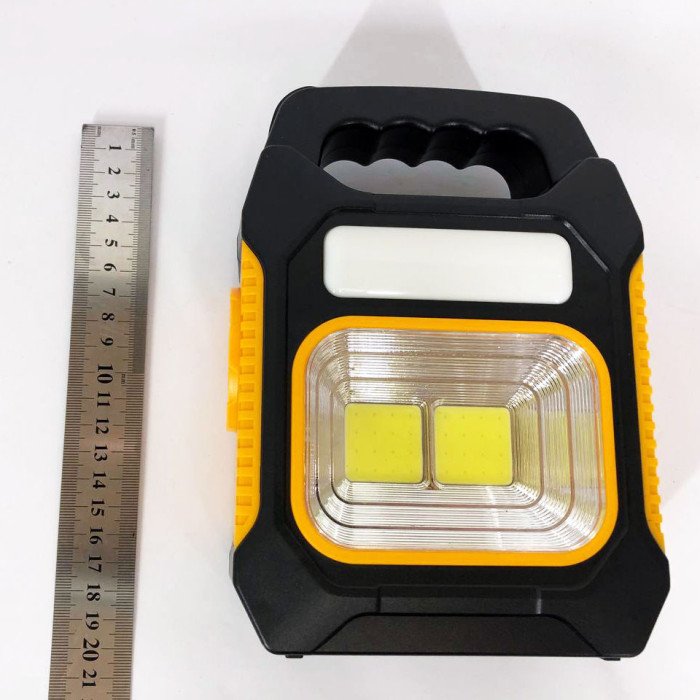 Портативний ліхтар лампа JY-978B акумуляторний із сонячною панеллю + Power Bank. Колір жовтий