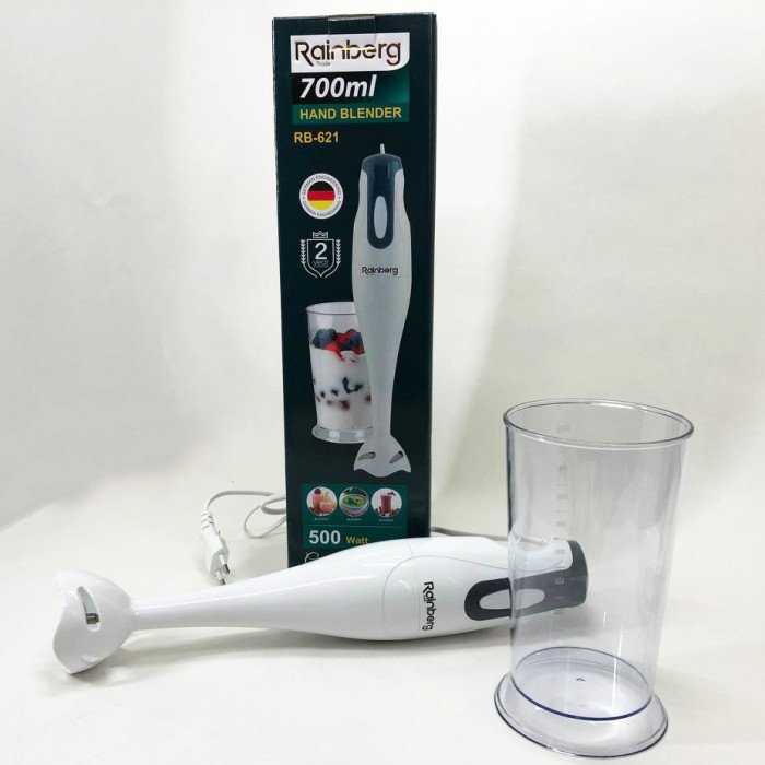 Блендер занурювальний Rainberg RB-621 побутовий блендер з чашею 500W