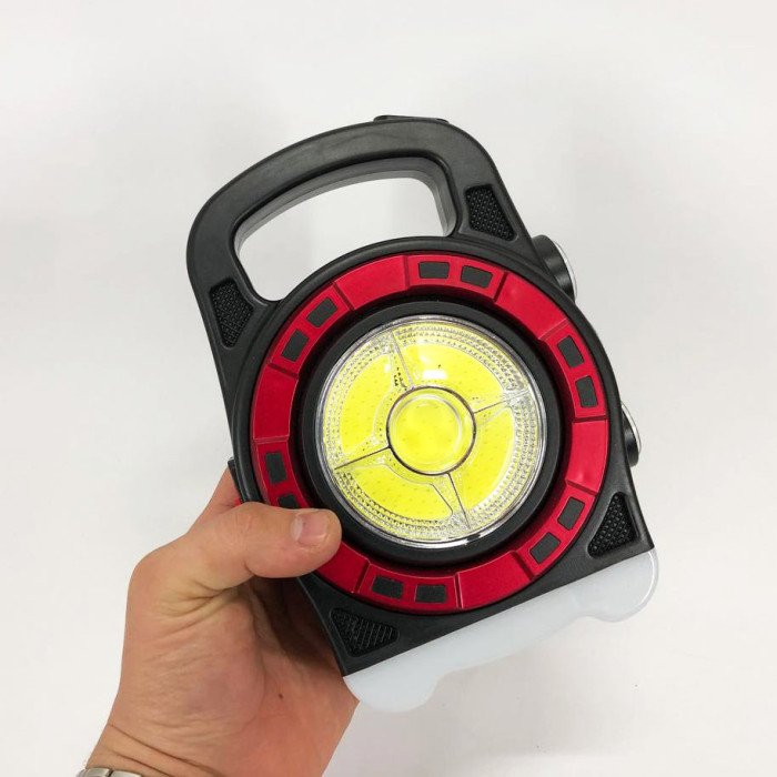 Переносний ліхтар прожектор 6678С-3LED+5COB із сонячною панеллю та функцією Power Bank, ручний прожектор