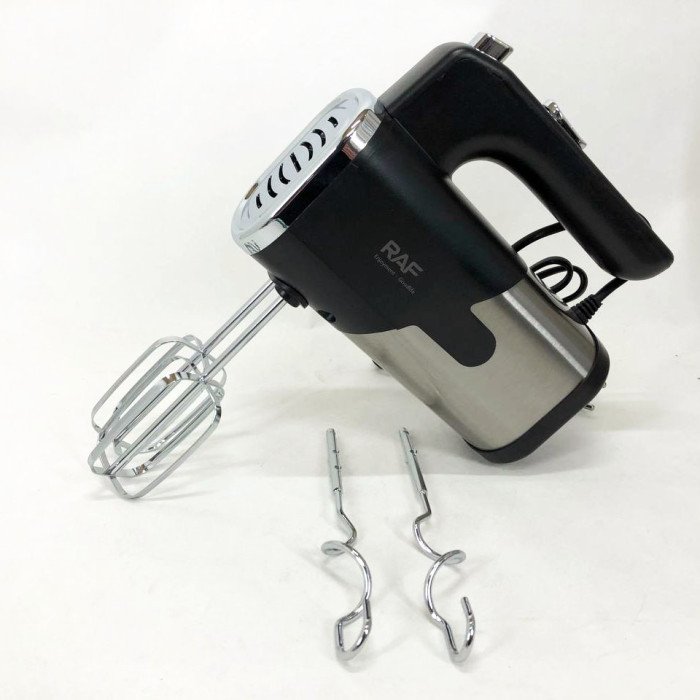 Міксер ручний на кухню RAF R-6630 5 швидкостей 2 насадки 300 W, двовінчиковий міксер, міксер для збивання