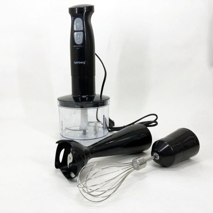 Блендер 3в1 Rainberg RB-2243 500W занурювальний блендер подрібнювач, блендер для дитячого пюре. Колір: чорний