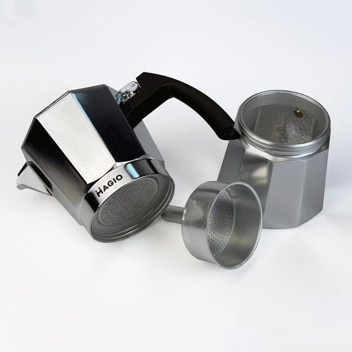 Гейзерна кавоварка Magio MG-1001 150 мл, гейзерна турка для кави, гейзерна кавоварка з нержавіючої сталі