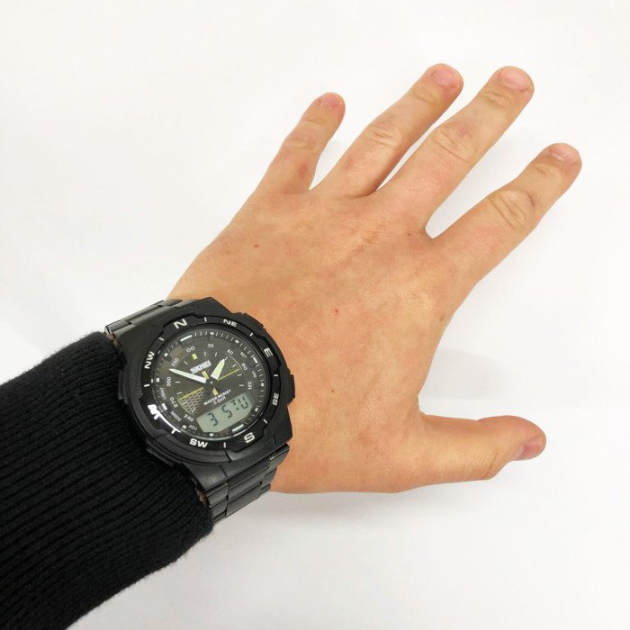 Годинник наручний чоловічий SKMEI 1370BKWT, годинник для військовослужбовців, фірмовий спортивний годинник