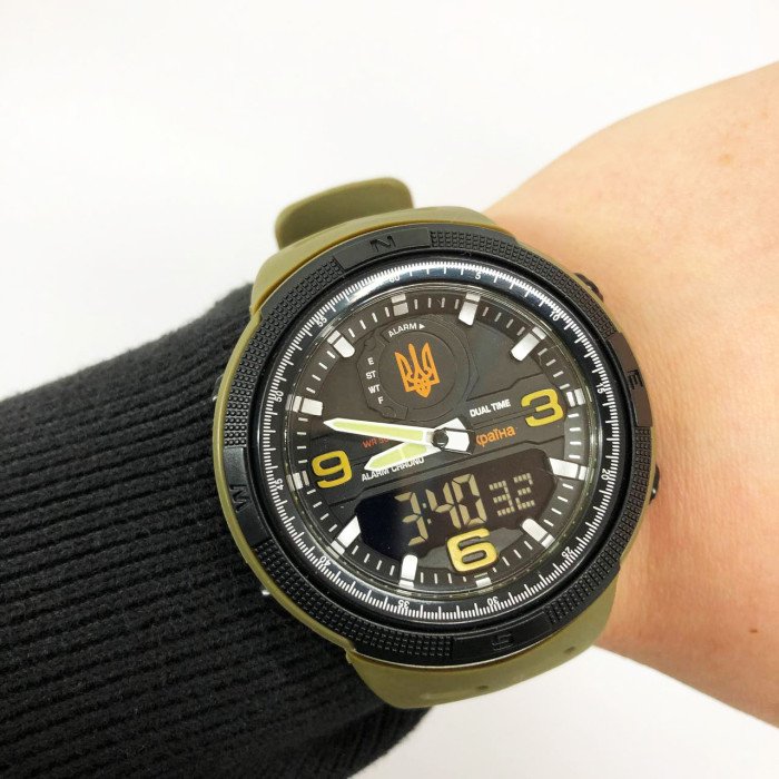 Годинник наручний чоловічий SKMEI 5561/1655AGBK, Протиударний годинник, Годинник для військовослужбовців