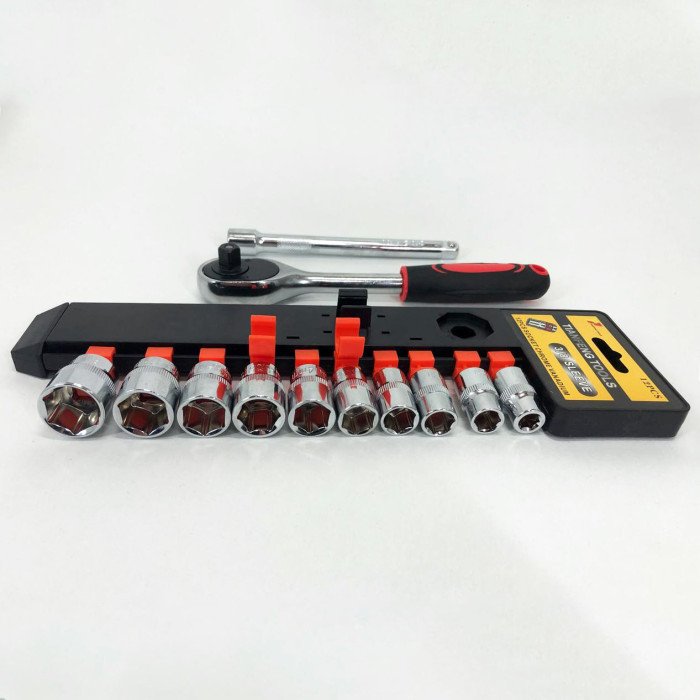 Набір торцевих головок 1/2" з тріскачкою, 12шт / Універсальний набір інструментів головок для авто