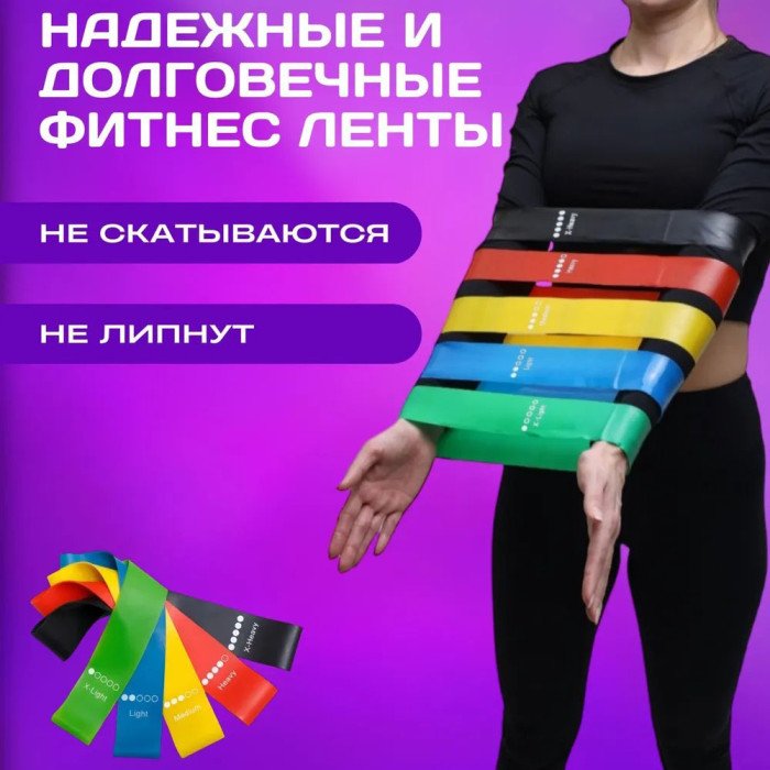 Еспандер стрічковий для фітнесу, Еластична гумка фітнес, Резинка еспандер для фітнесу вправи