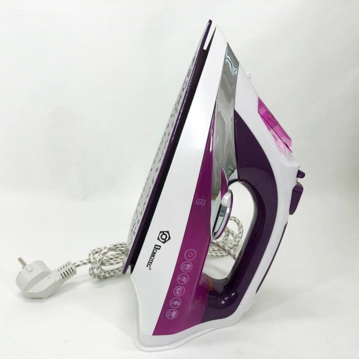 Праска Domotec MS 2201 2800W керамічна підошва, Професійна парова праска. Колір: фіолетовий