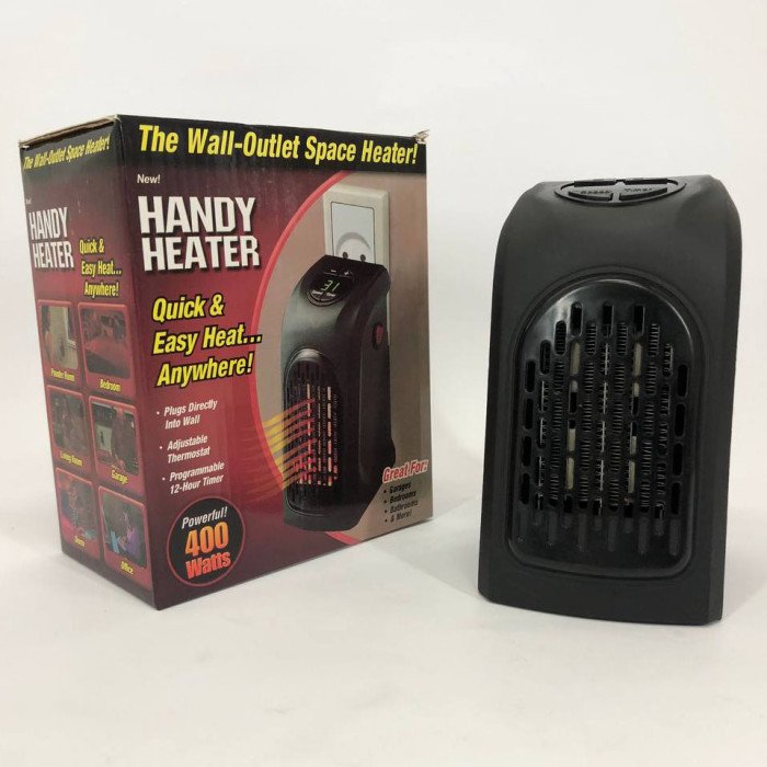 Портативний обігрівач Rovus Handy Heater Black 400 Вт, обігрівач дуйчик, побутовий тепловентилятор