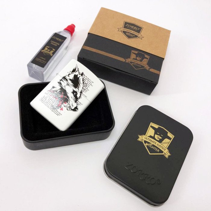 Запальничка бензинова Zorro HL-341, подарункова запальничка сувенірна, запальничка в подарунковому футлярі
