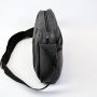 Стильна чоловіча сумка-месенджер із натуральної шкіри флотар, чорного кольору, чоловічі сумки через плече