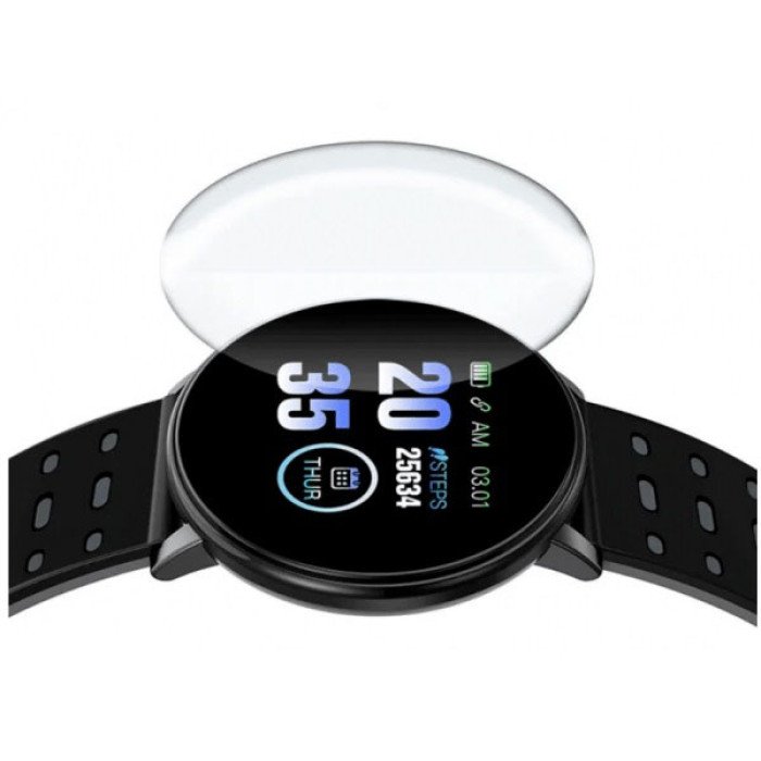 Фітнес трекер розумний смарт годинник UWatch 119 Plus з крокоміром. Колір: чорний