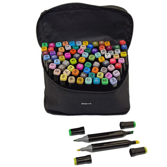 Набір двосторонніх маркерів sketch 80 шт Маркер набір Маркер спиртовий Набір фломастерів для скетчингу