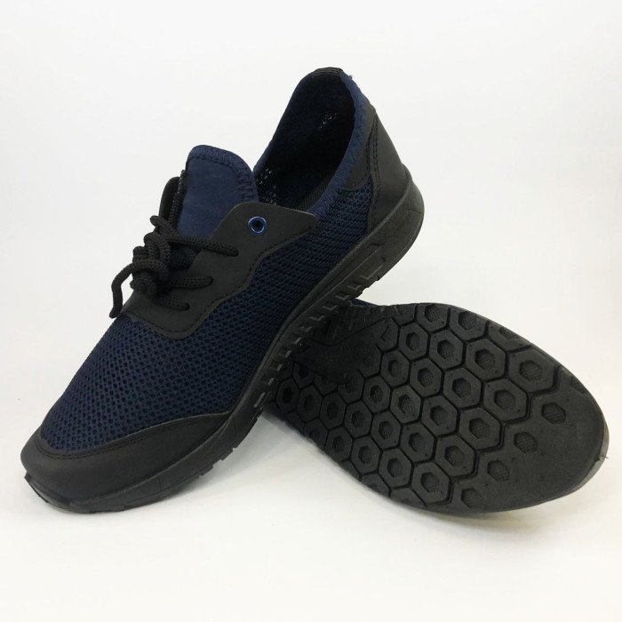 Кросівки чоловічі сітка 46 розмір. Літні кросівки, модні універсальні кросівки. Модель 46913. Колір: синій