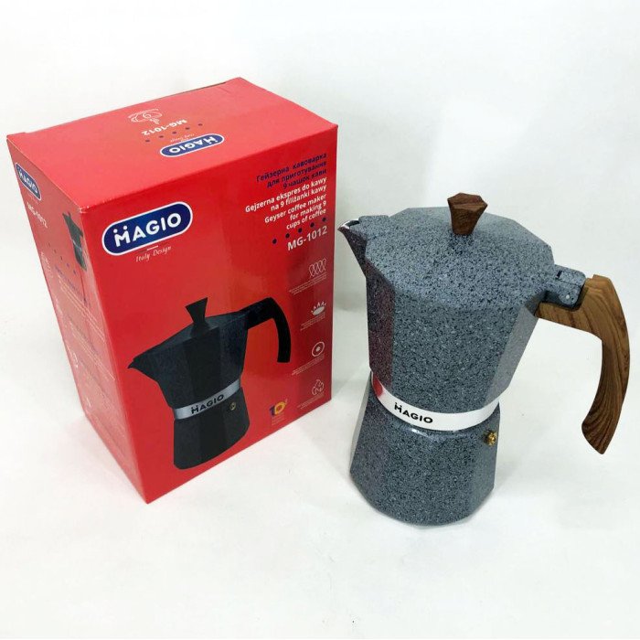 Гейзерна кавоварка Magio MG-1012 450 мл, кавоварка для дому, турка гейзерна для кави, кавник гейзерний