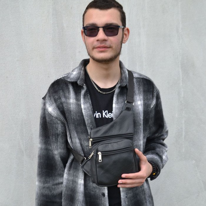 Подарунковий набір 2В1! Сумка шкіряна + професійний ліхтар: POLICE BL-X71-P50