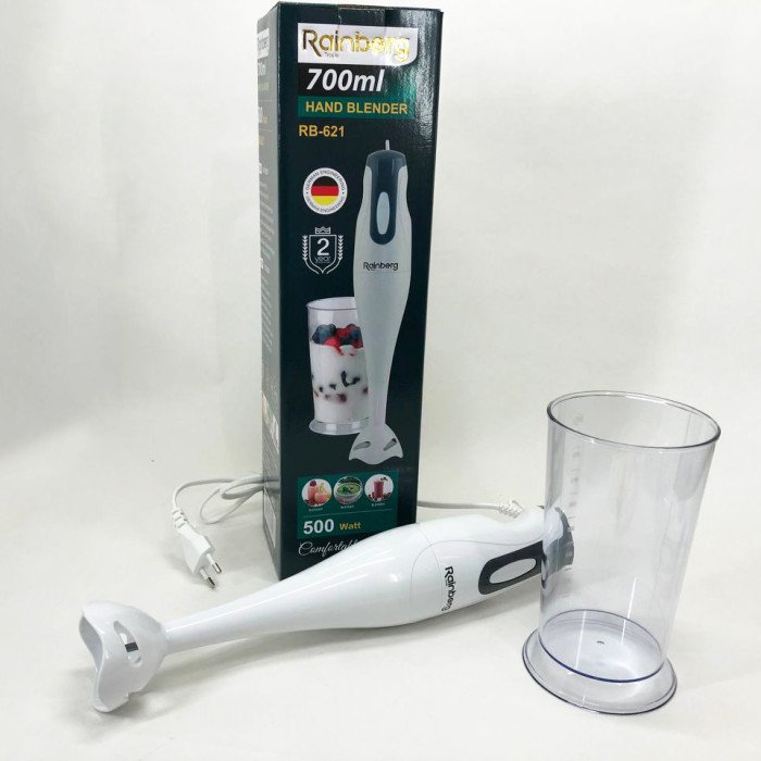 Блендер занурювальний Rainberg RB-621 побутовий блендер з чашею 500W