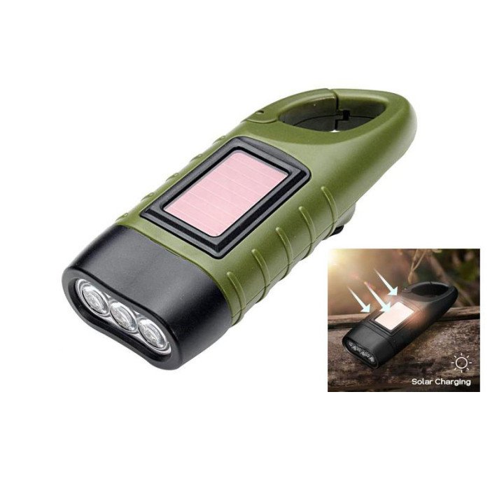 Ліхтар для кемпінгу LS-015-3х0.5W, вбудований акумулятор, сонячна батарея, ручна зарядка