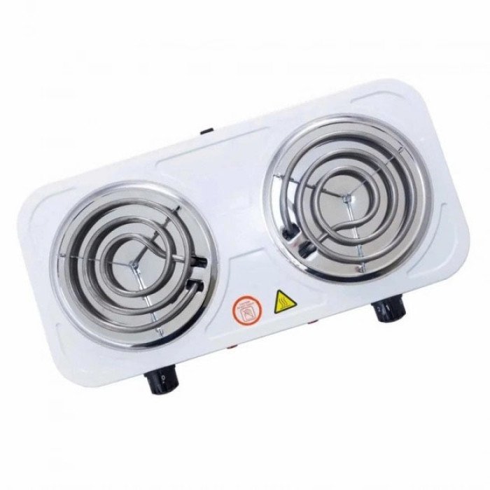 Плита електрична настільна Crownberg CB-3744 двоконфоркова спіральна 2000 Вт