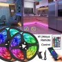 Світлодіодна стрічка SMD 5050 RGB LED 5 м IP65 з bluetooth контролем. підключення 220V
