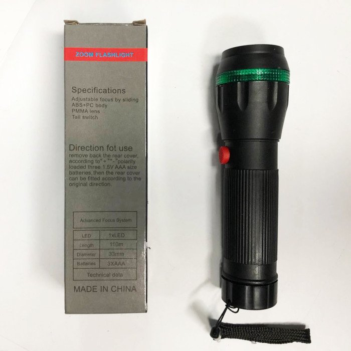 Ручний ліхтарик на батарейках (3хААА) з функцією зуму, кишеньковий міні ліхтар лед ліхтар переносний гарний