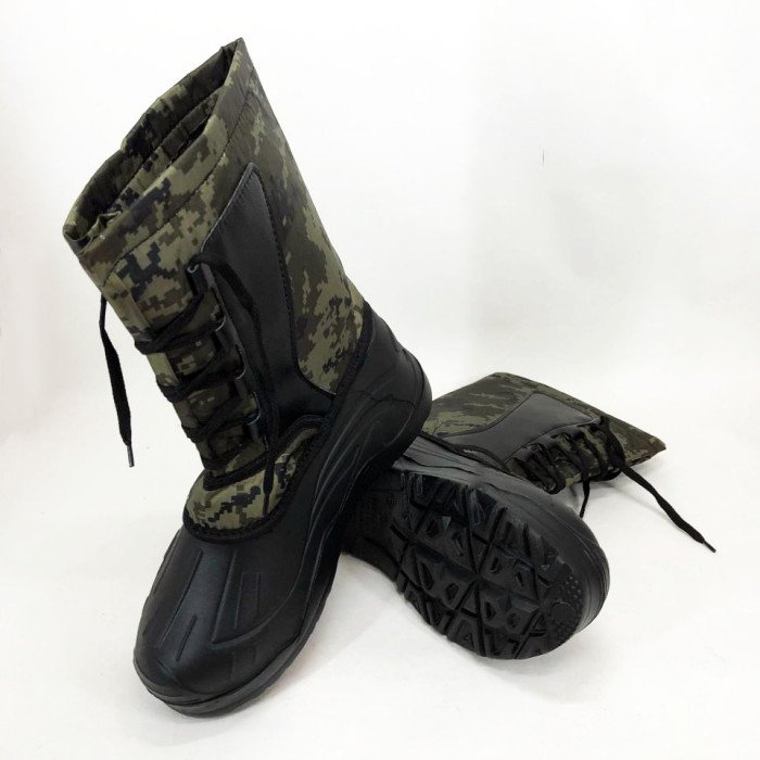 Чоботи чоловічі утеплені Розмір 45, чоботи гумові зимовий утеплювач, черевики Колір: зелений піксель