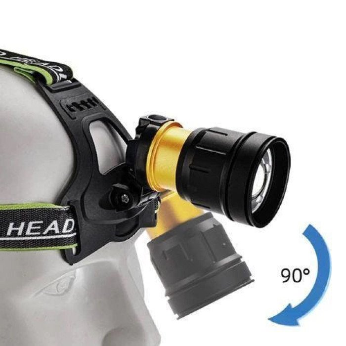 Налобний ліхтарик Bailong BL-A12-3-P90, 3+1 режим, алюміній, водостійкий, ударостійкий, акумулятор 3*18650