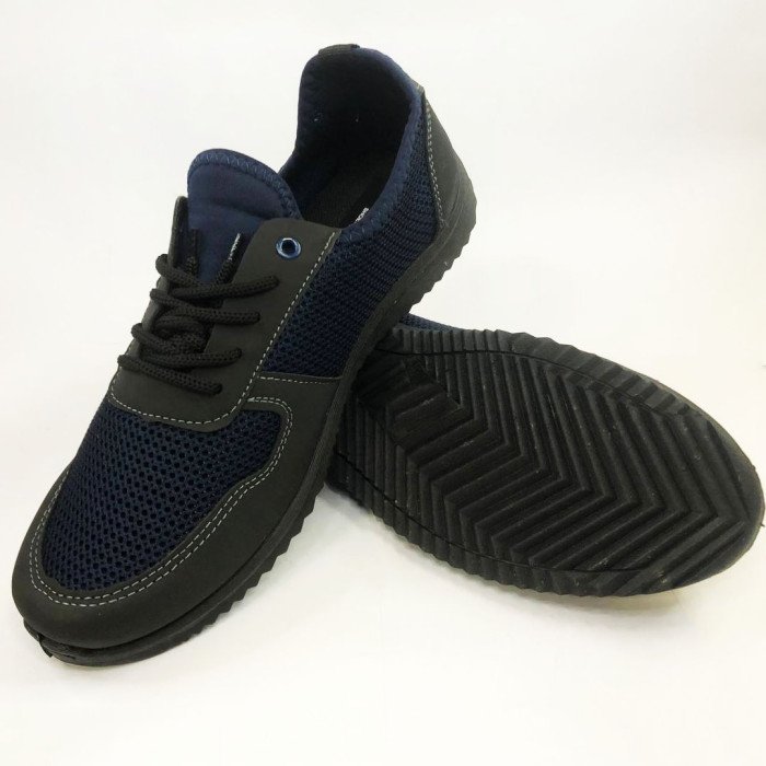 Текстильні кросовки сіткою 45 розмір. літні кросівки під джинси для чоловіків. Модель 91464. Колір: синій