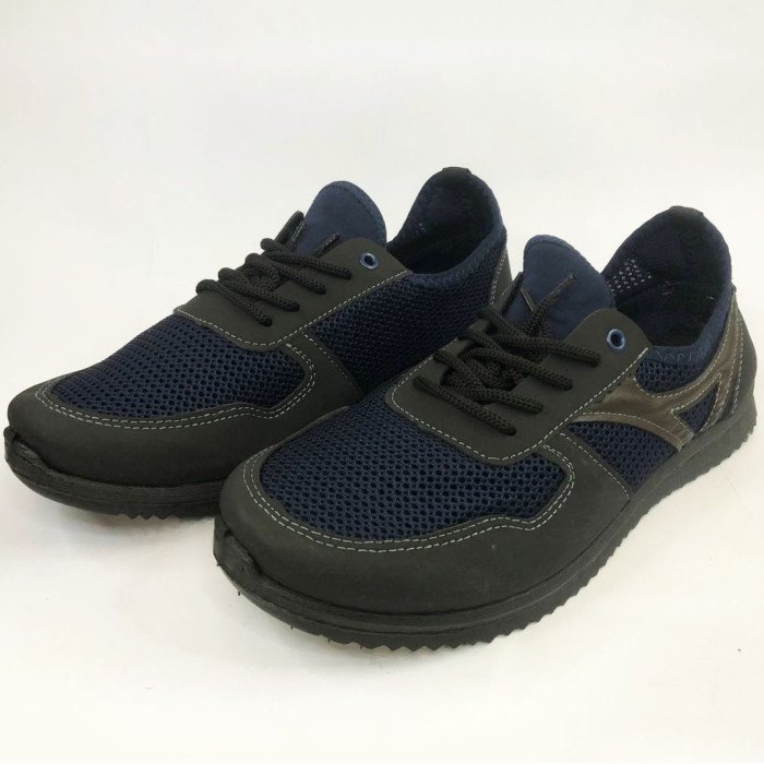 Текстильні кросовки сіткою 45 розмір. літні кросівки під джинси для чоловіків. Модель 91464. Колір: синій