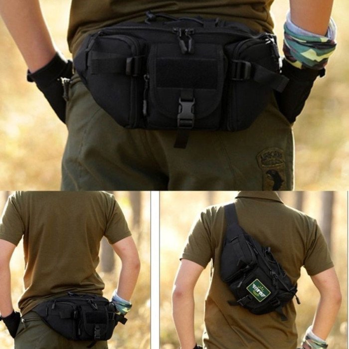 Набір! Якісна тактична сумка через плече + тактичний ліхтар