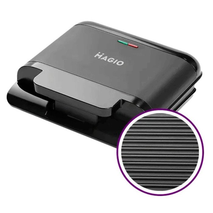 Бутербродниця MAGIO MG-378 750 Вт з антипригарним покриттям, Настільний гриль електричний-притискний