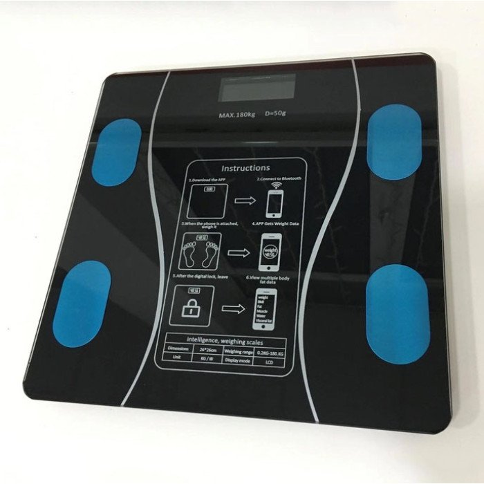 Розумні смарт-ваги Scale TY-619 електронні з додатком на телефон LCD-дисплей загартоване скло