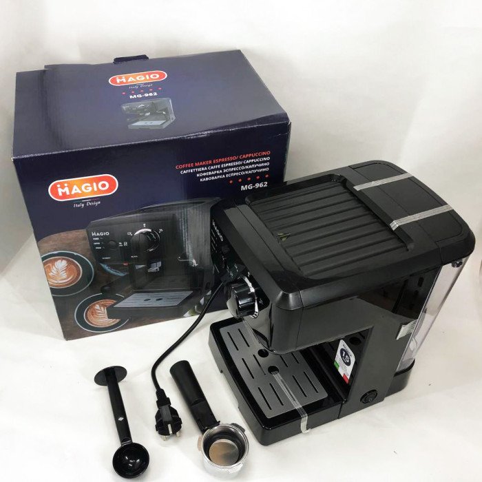 Кавоварка рожкова еспресо MAGIO MG-962 1140 Вт, латте кавоварка автоматична