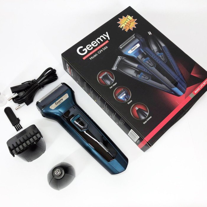 Тример для стрижки волосся носа вух брів Gemei GM-566 3в1 машинка для видалення волосся на обличчі