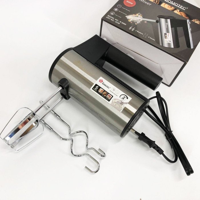 Міксер ручний DOMOTEC R6690 універсальний 5 швидкостей 600 W, Міксер блендер ручний