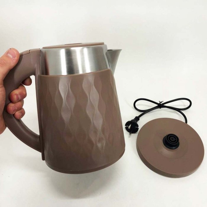 Чайник електричний Rainberg RB-2226BR із нержавіючої сталі 2000Вт 2л, маленький. Колір: коричневий