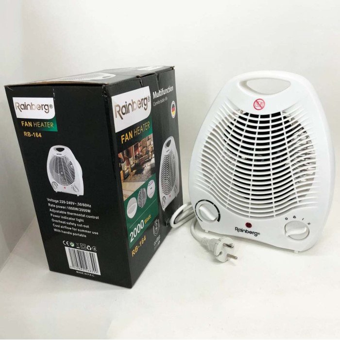 Тепловентилятор Rainberg RB-164 електричний обігрівач 2000 W