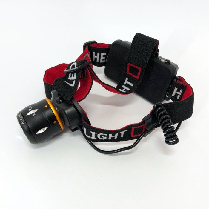 Ліхтар налобний світлодіодний водонепроникний з 2 акумуляторами Bailong BL-T06B-P90, головний ліхтарик