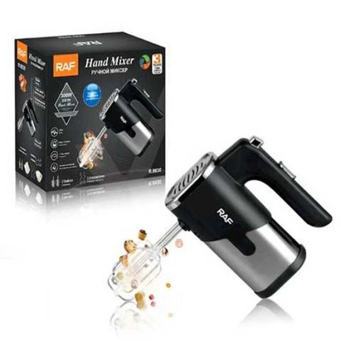 Міксер ручний на кухню RAF R-6630 5 швидкостей 2 насадки 300 W, двовінчиковий міксер, міксер для збивання