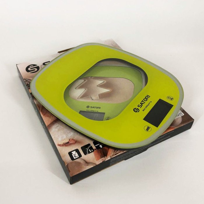 Кухонні ваги Satori SKS-221-GR до 5 кг, електронні кухонні ваги. Колір: зелений