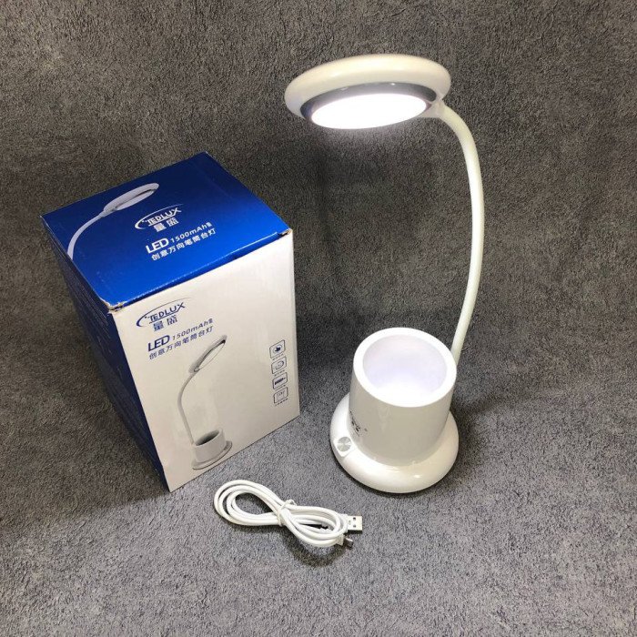 Настільна лампа акумуляторна на гнучкій ніжці з органайзером Tedlux TL-1006