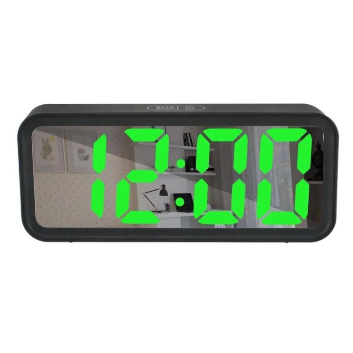 Годинник настільний DT-6508 з будильником та USB зарядкою із зеленим підсвічуванням, лід годинник настільний