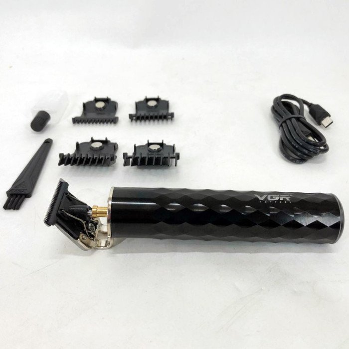 Машинка для стрижки з триммером VGR V-170 для волосся, вусів та бороди, бездротова зі змінними насадками